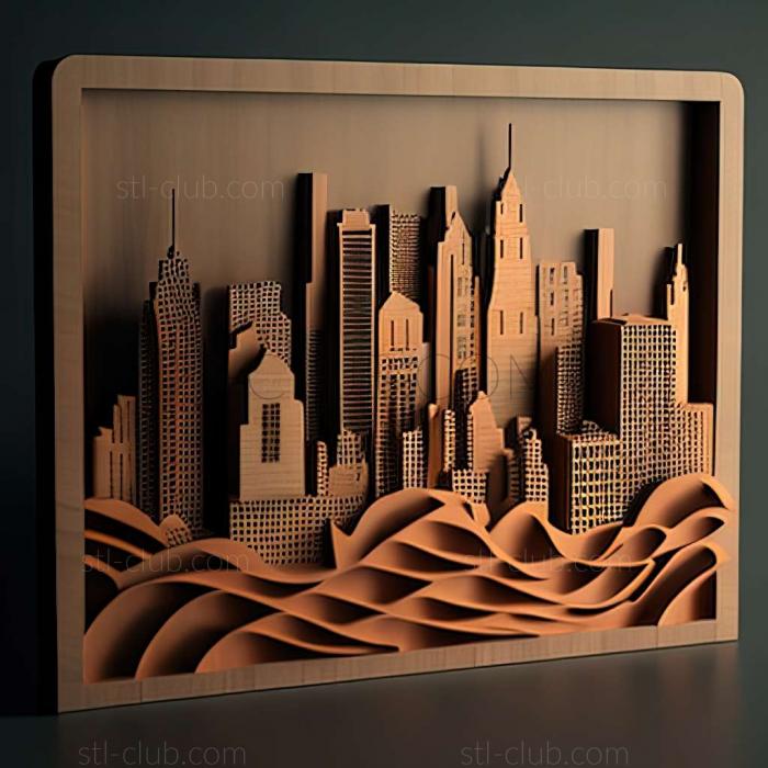 3D model city skyline (STL)